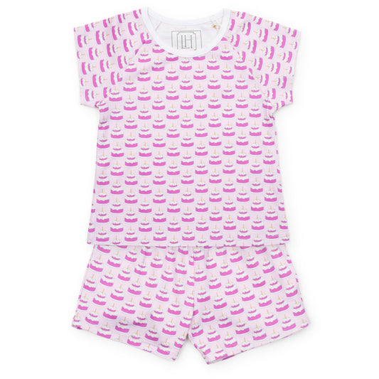Emery Girls' Short Set - Birthday Cake Pink