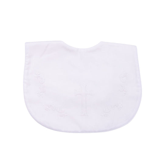 White Embroidered Cross Bib