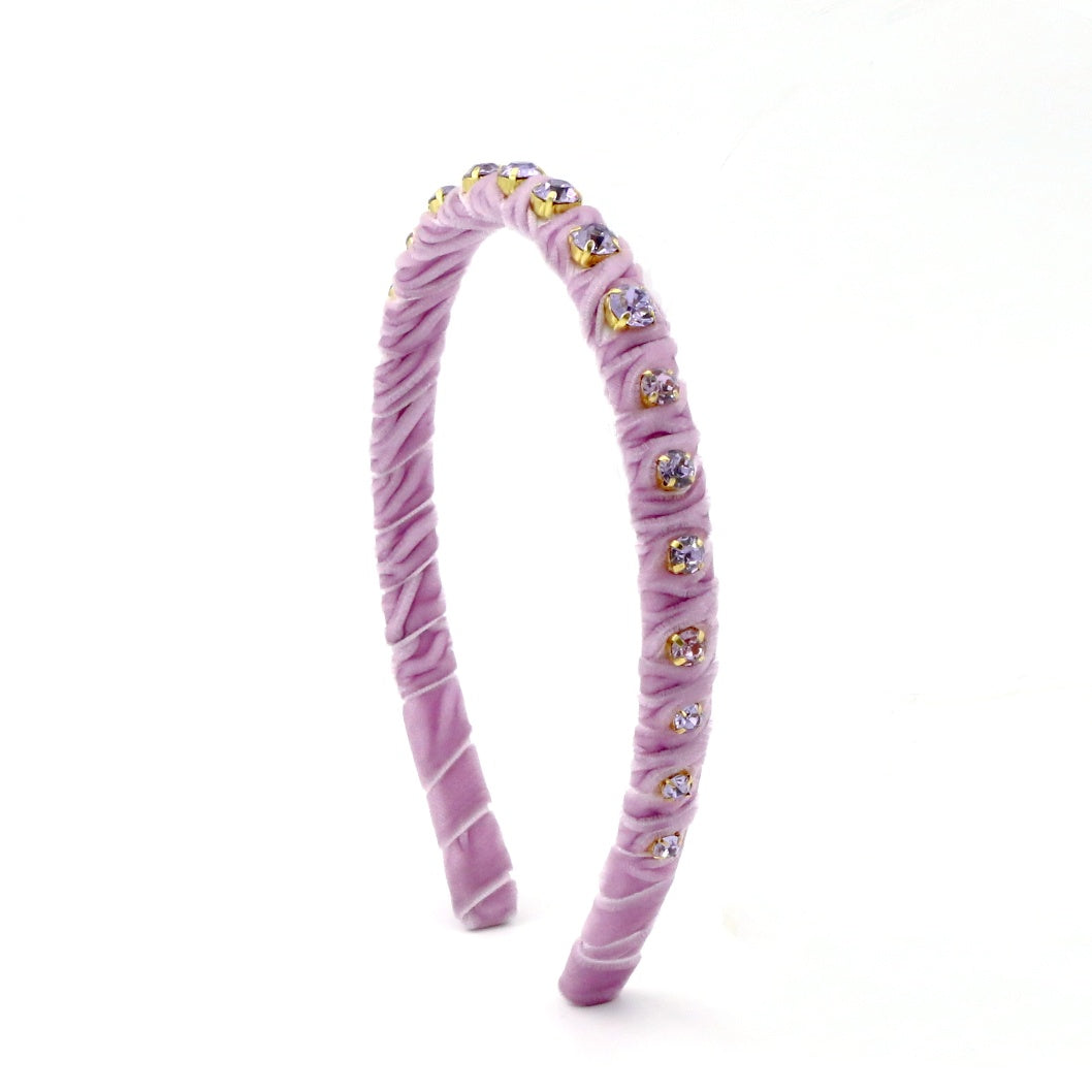 Light Purple Velvet Stones Headband