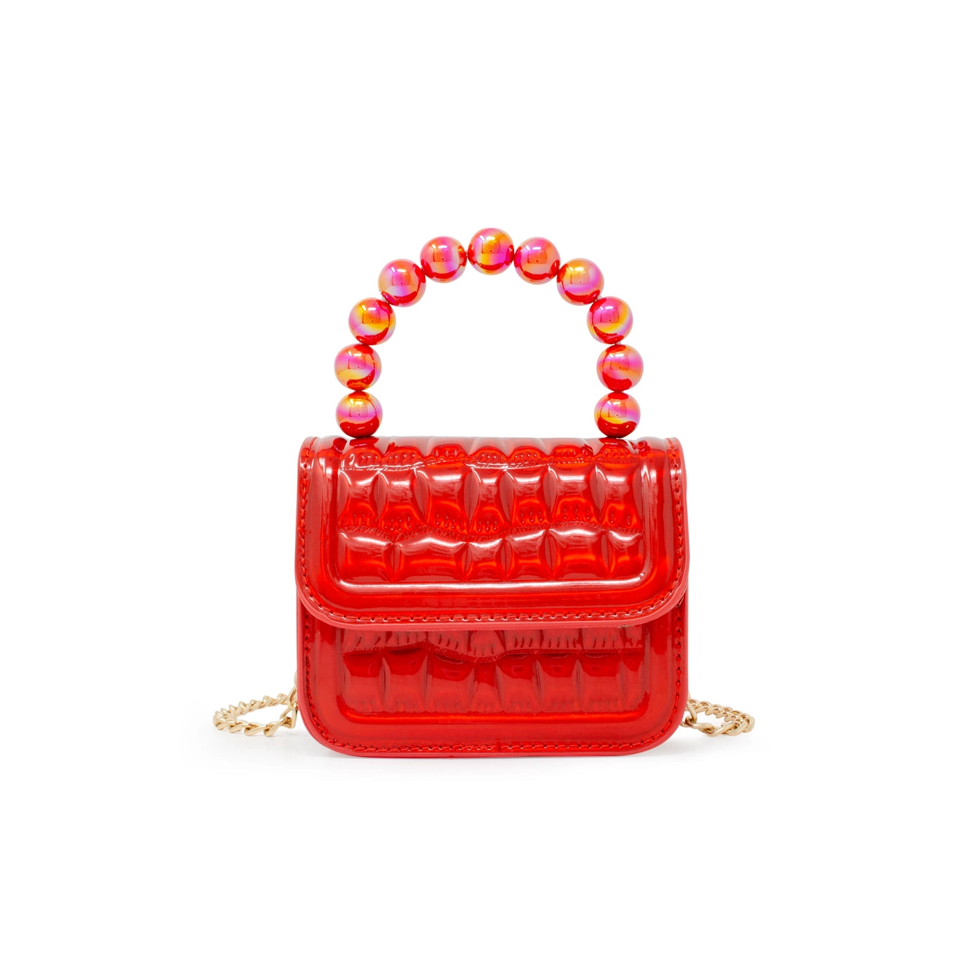 Zomi Gems Mini Glam Quilted Pearl Handle Purse- Red – Jojo Mommy