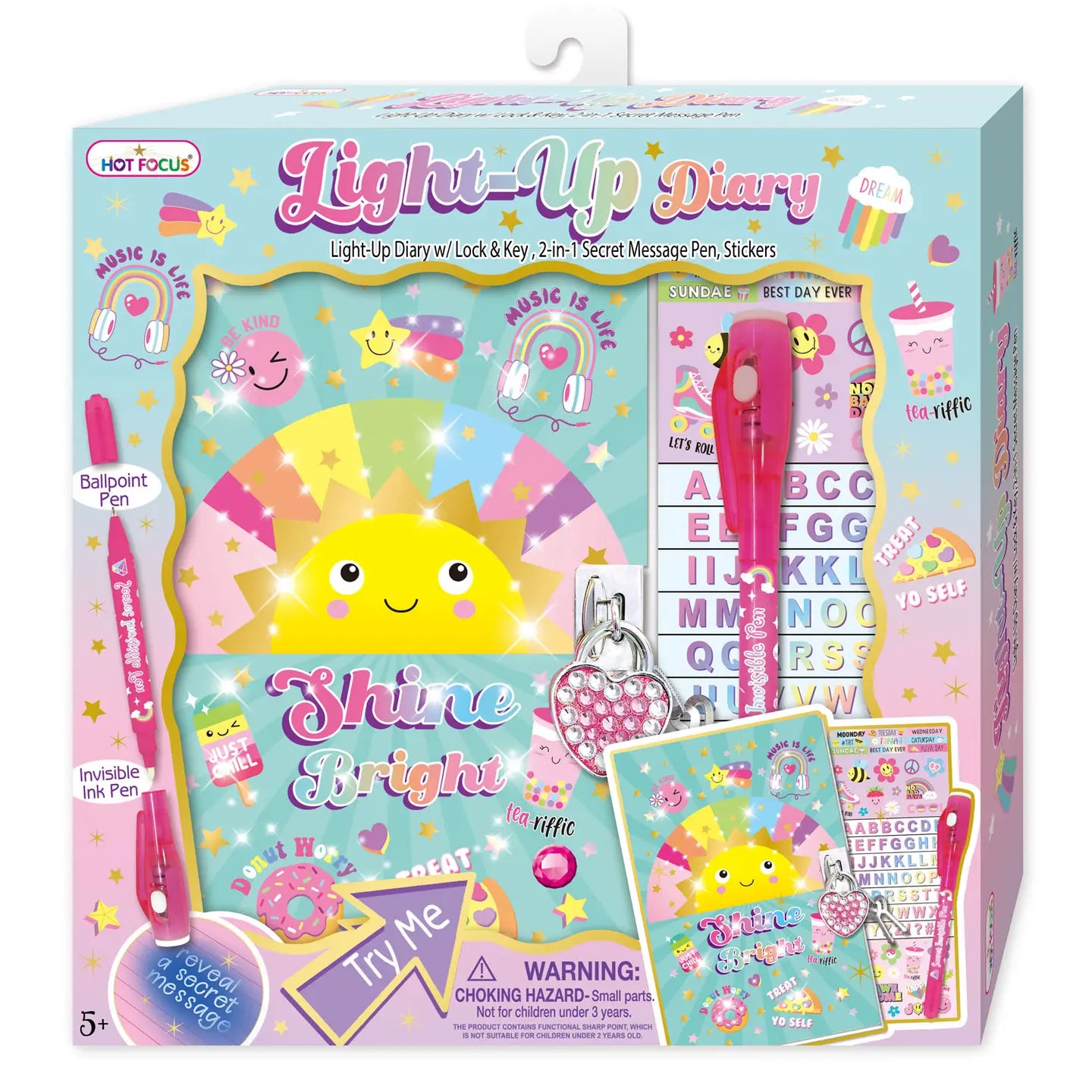 Hot Focus Light Up Diary - Be Kind