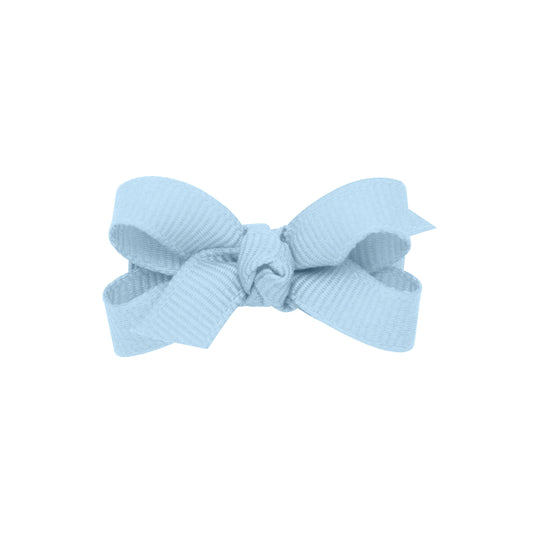 Baby Grosgrain Hair Bow with Center Knot - Millennium Blue