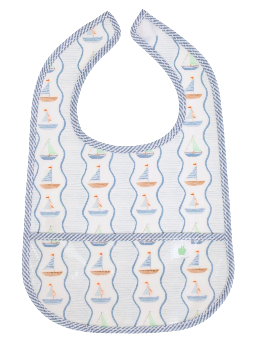 The Wipe It Bib- Sailboats