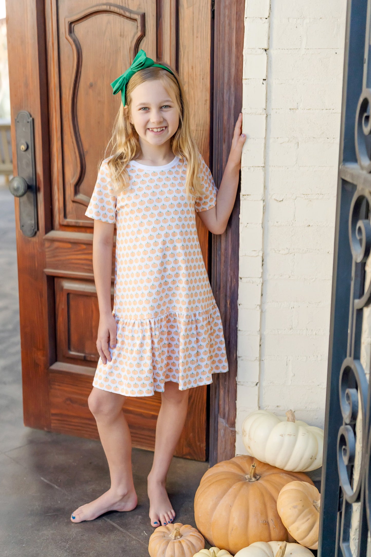 Lottie Girls' Dress - Harvest Pumpkin