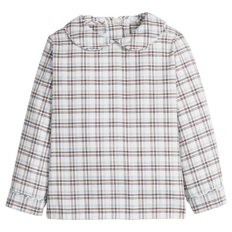 Little English Peter Pan Shirt- Clarkson Plaid