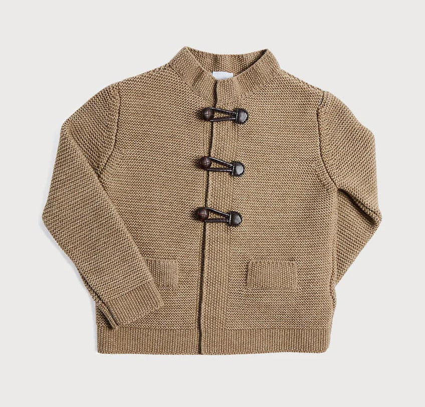Pepa London Toggle Fastening Knitted Cardigan in Oatmeal