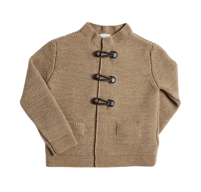 Pepa London Toggle Fastening Knitted Cardigan in Oatmeal