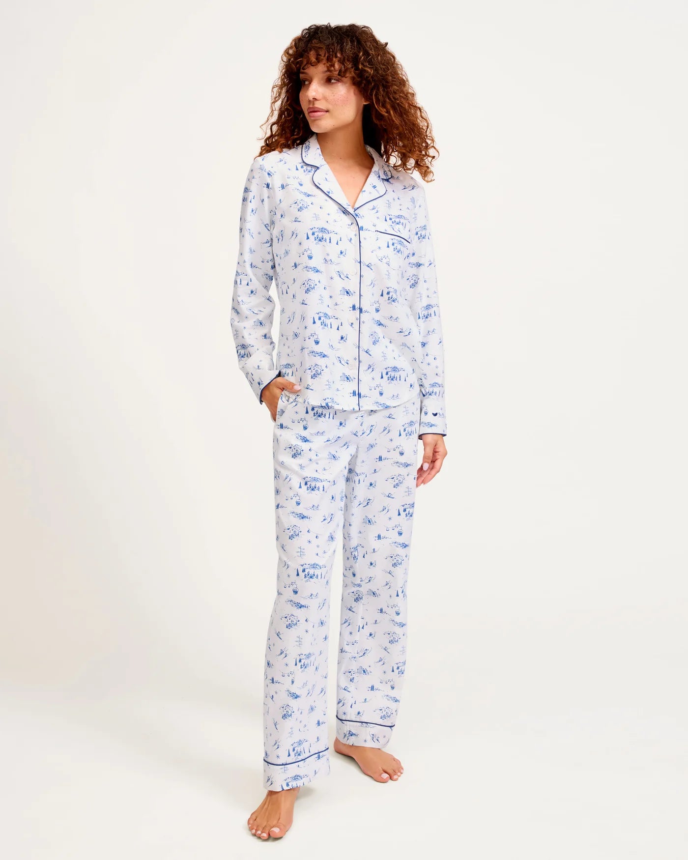 Women's Chalet Toile Twill Pajama Set