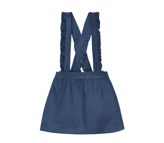 La Coqueta Blue Agata Corduroy Pinafore Skirt