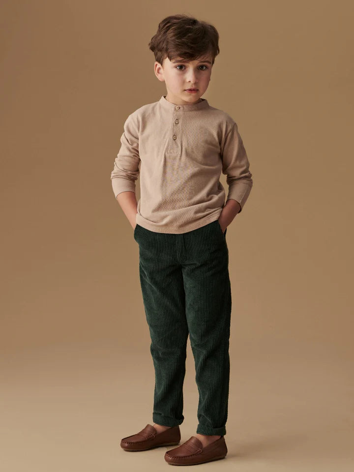 Olive Green Reinaldo Corduroy Boy Trousers