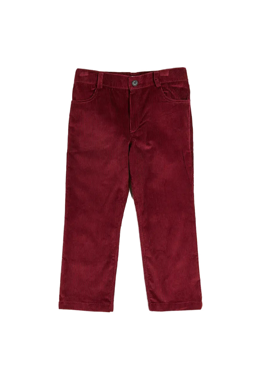 Pepa London Burgundy Corduroy Five Pocket Trousers