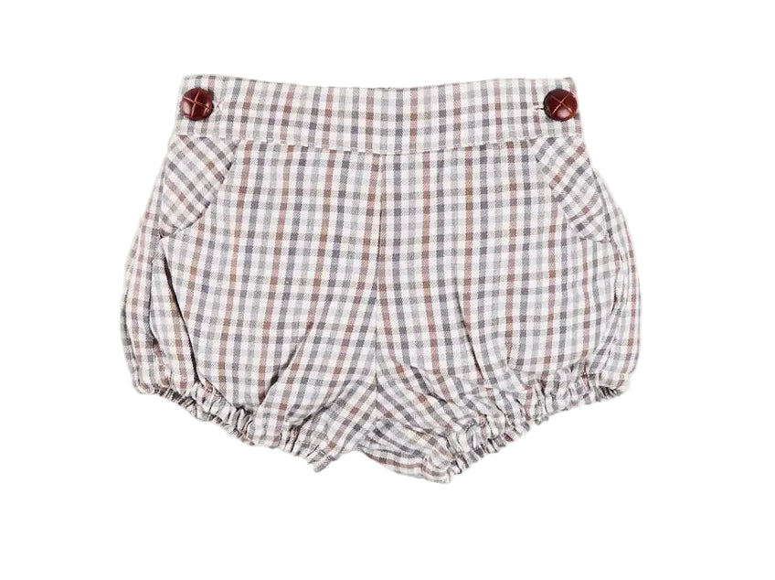 Cadogan Houndstooth Button Detail Bloomers in Camel