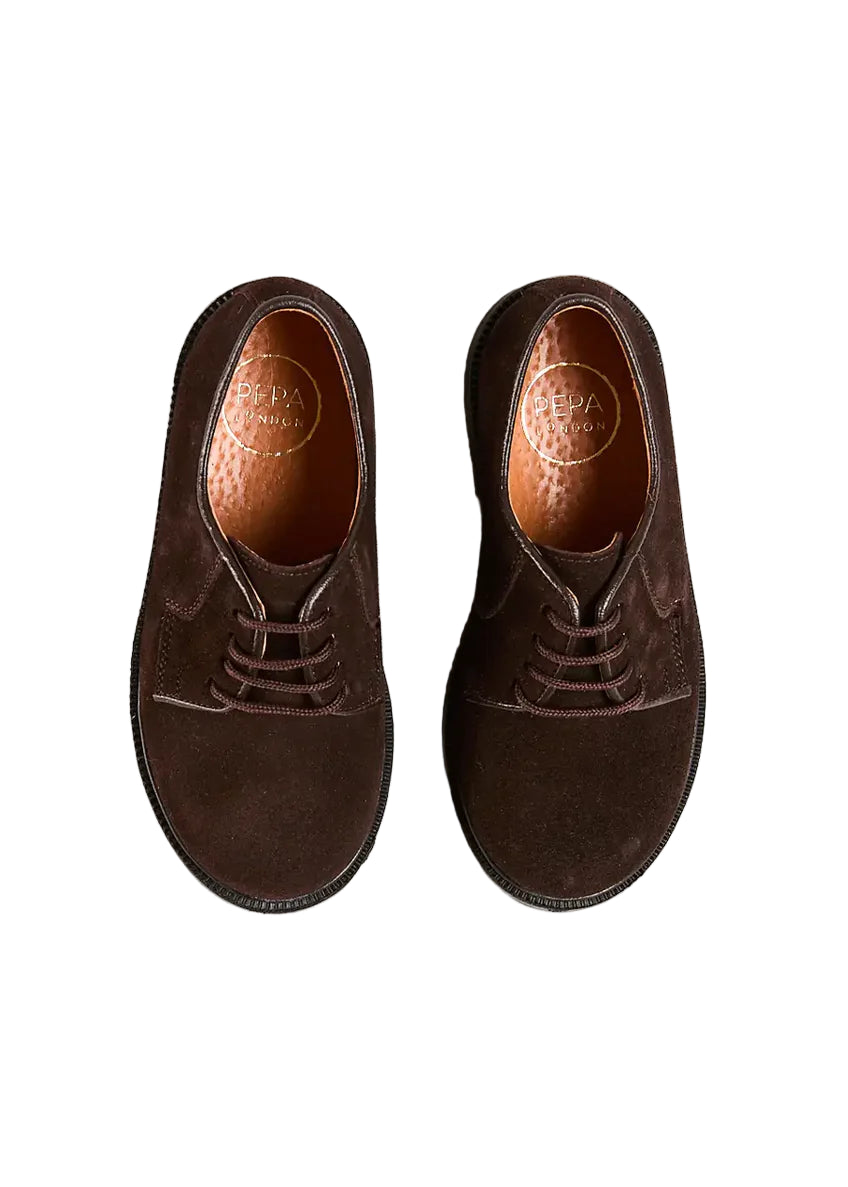 Pepa London Suede Lace Up Shoes in Brown