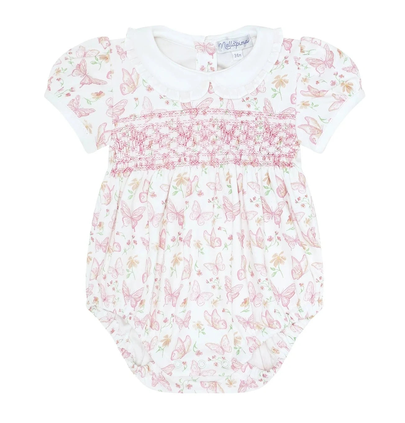 Nellapima Butterflies Print Smocked Bubble