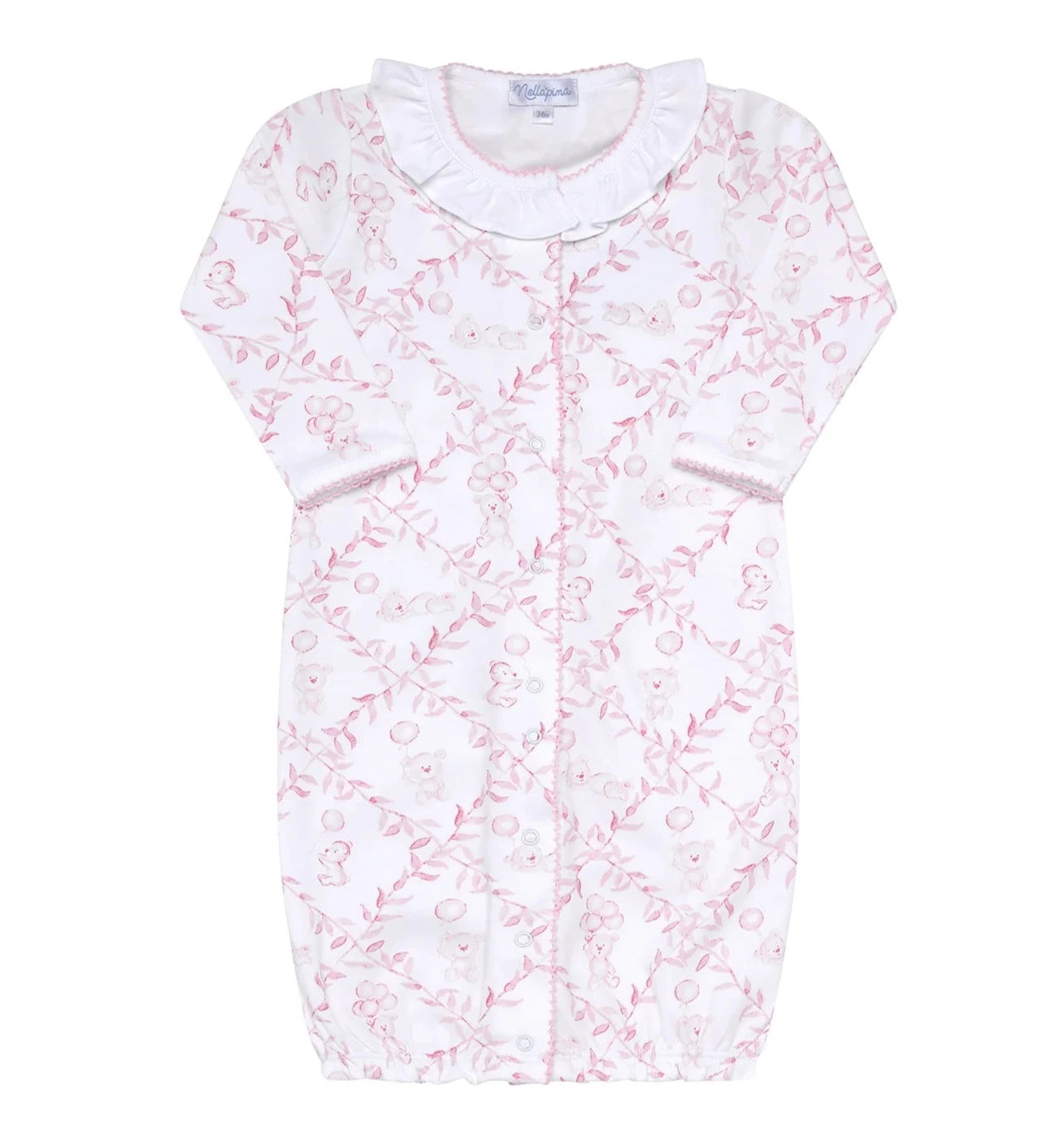 Nellapima Pink Bears Trellace Baby Converter Gown