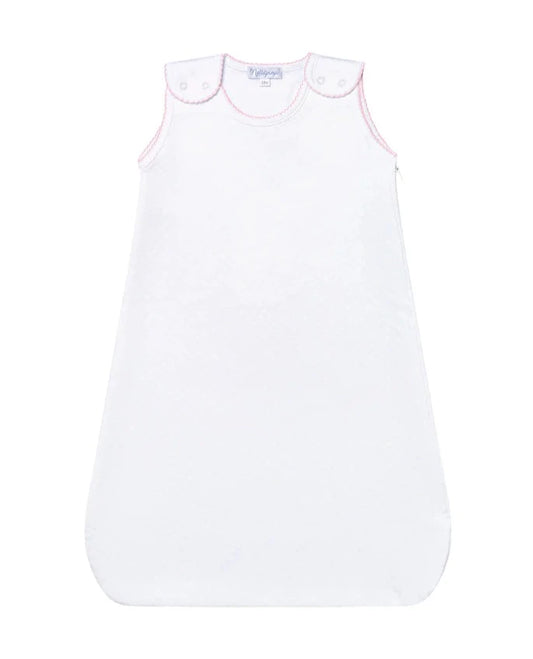 Nellapima Basket Weave Quilted Baby Sack- Pink Picot Trim