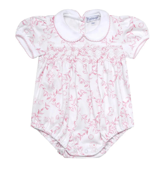 Nellapima Pink Bears Trellace Smocked Bubble
