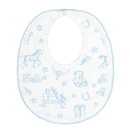Nellapima Blue Lone Star Toile Bib