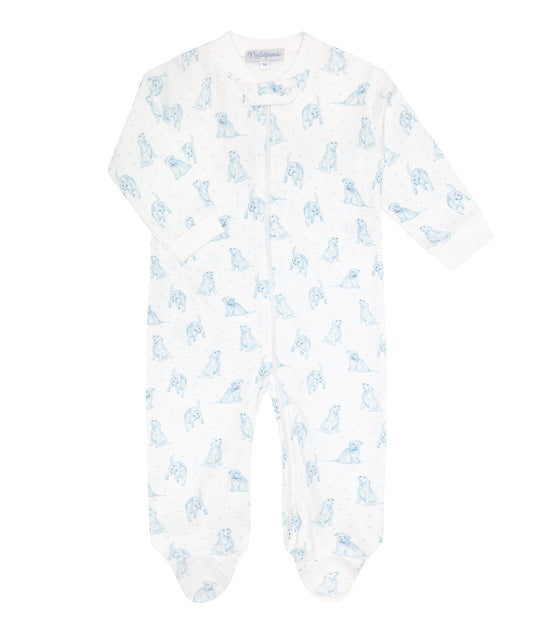 Nellapima Blue Puppy Love Zipper Footie