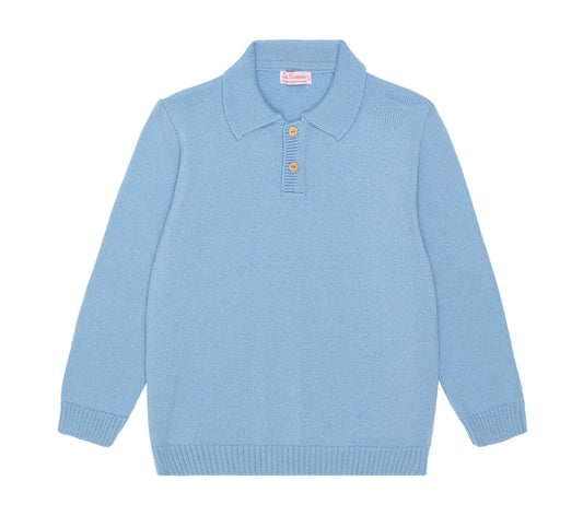 La Coqueta Dusty Blue Merino Boy Sweater