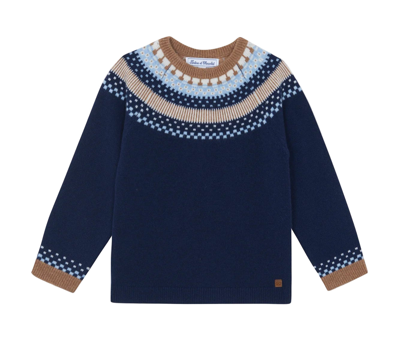 Tartine et Chocolat Navy Jacquard Sweater