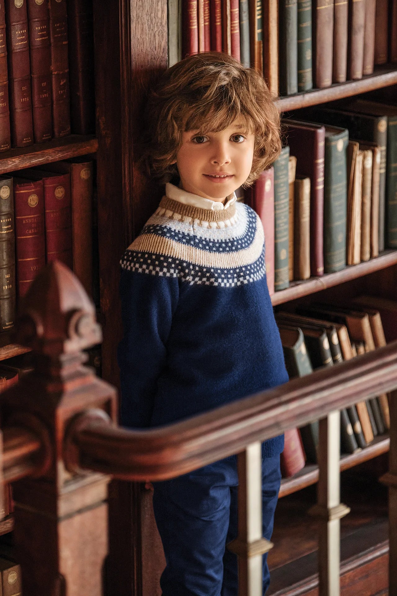 Tartine et Chocolat Navy Jacquard Sweater