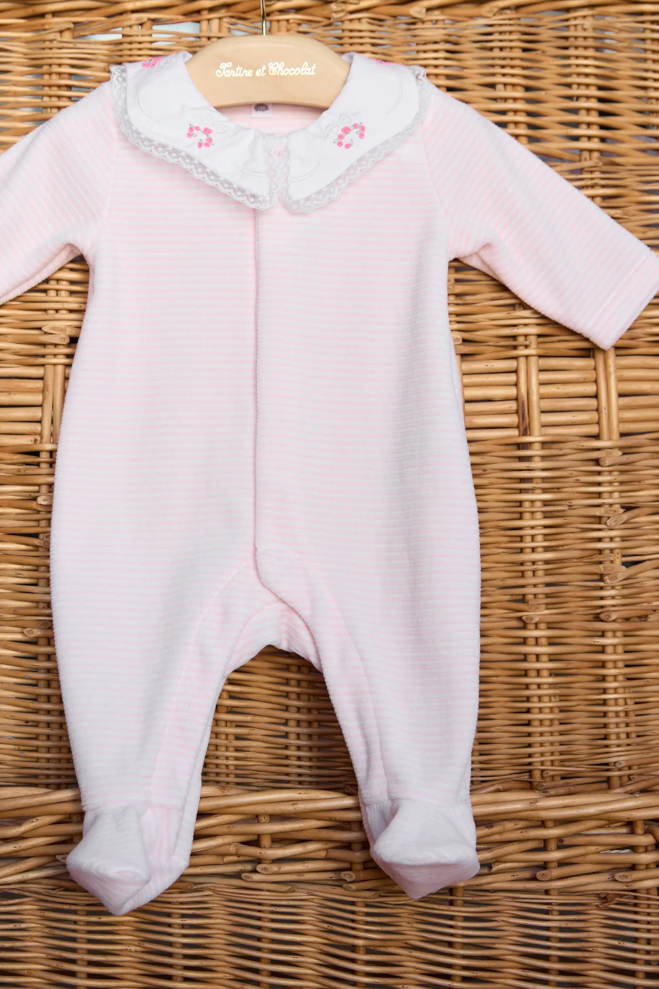 Light Pink Stripe Footie