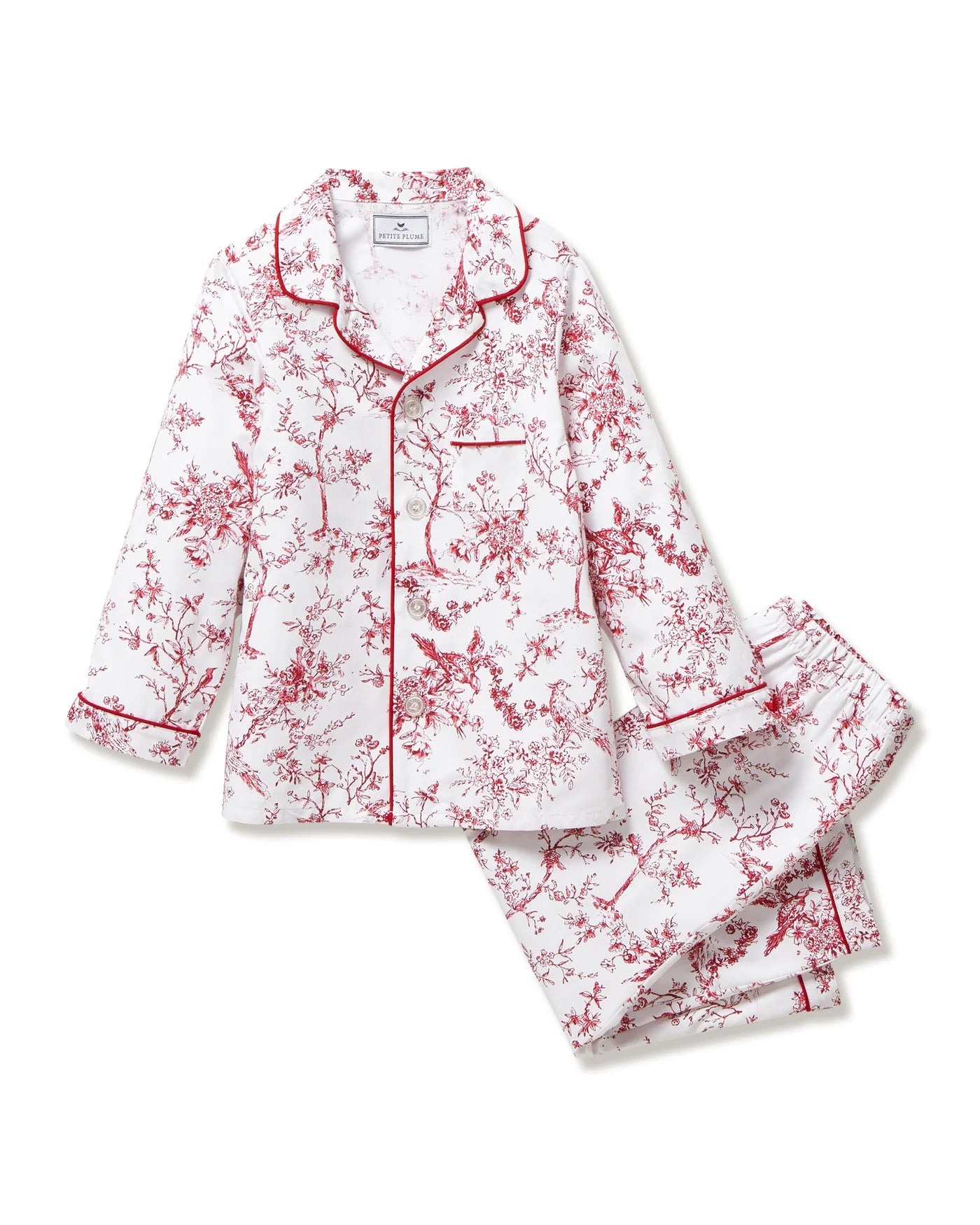 Petite Plume Red Timeless Toile Twill Children's Pajama Set