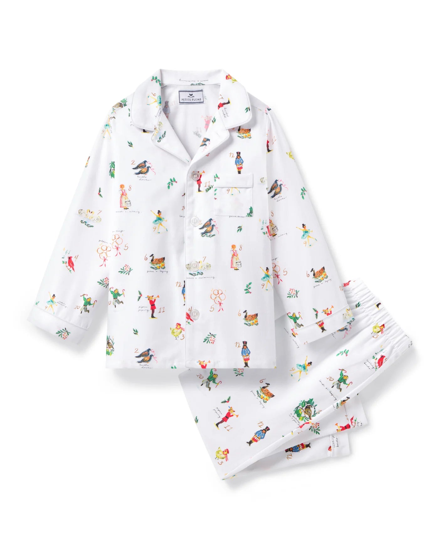 Petite Plume 12 Days of Christmas Twill Children's Pajama Set