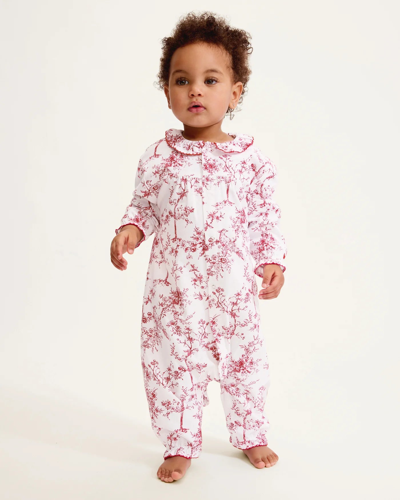 Petite Plume Red Timeless Toile Madeline Romper