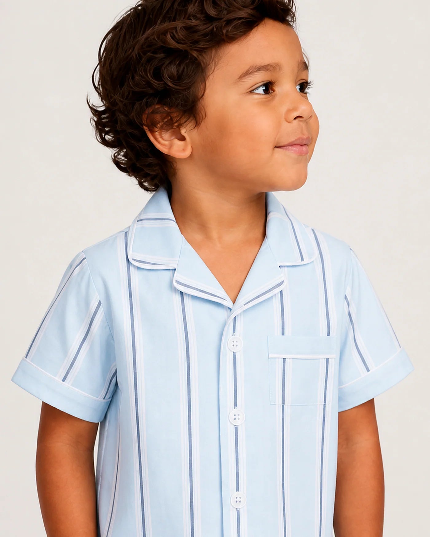 Coastal Stripe Twill Short Set Pajamas