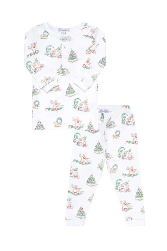 Nella Pima Kids Christmas Toile Pajamas