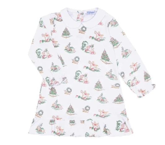 Nellapima Christmas Toile Long Sleeve Playtime Dress