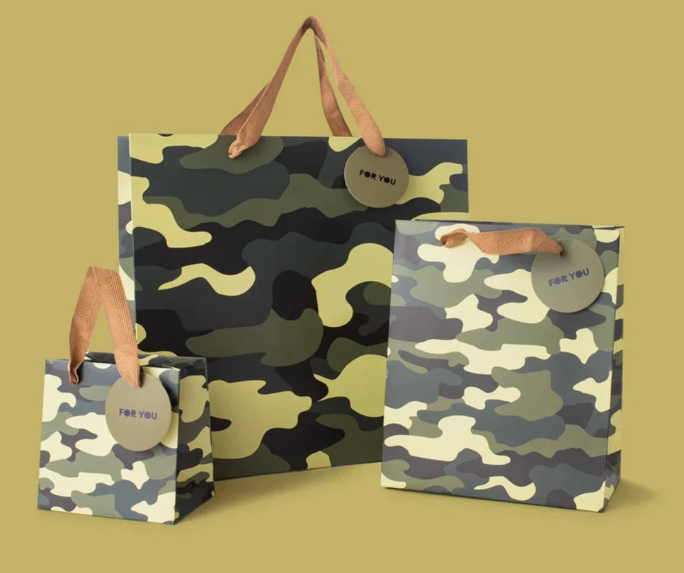 Taylor Elliott Designs Camo and Gingham Gift Bags