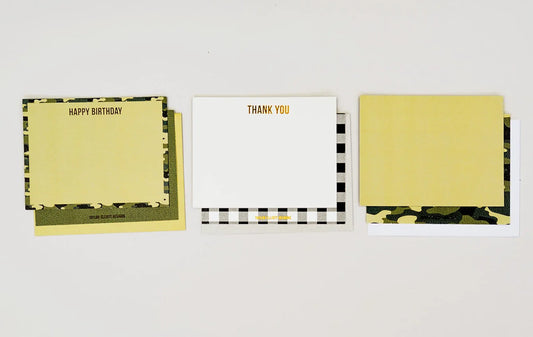 Taylor Elliott Designs Camo and Gingham Boxed Note Cards