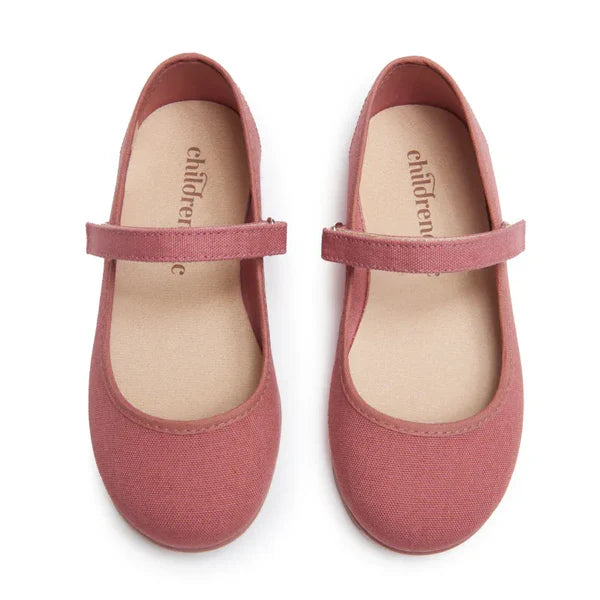 Alma Rosewood Canvas Mary Janes