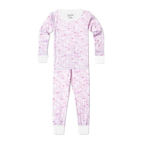 Joy Street Children's Dallas Fort Worth Pajamas Pant Set in Love Field Airport Pink