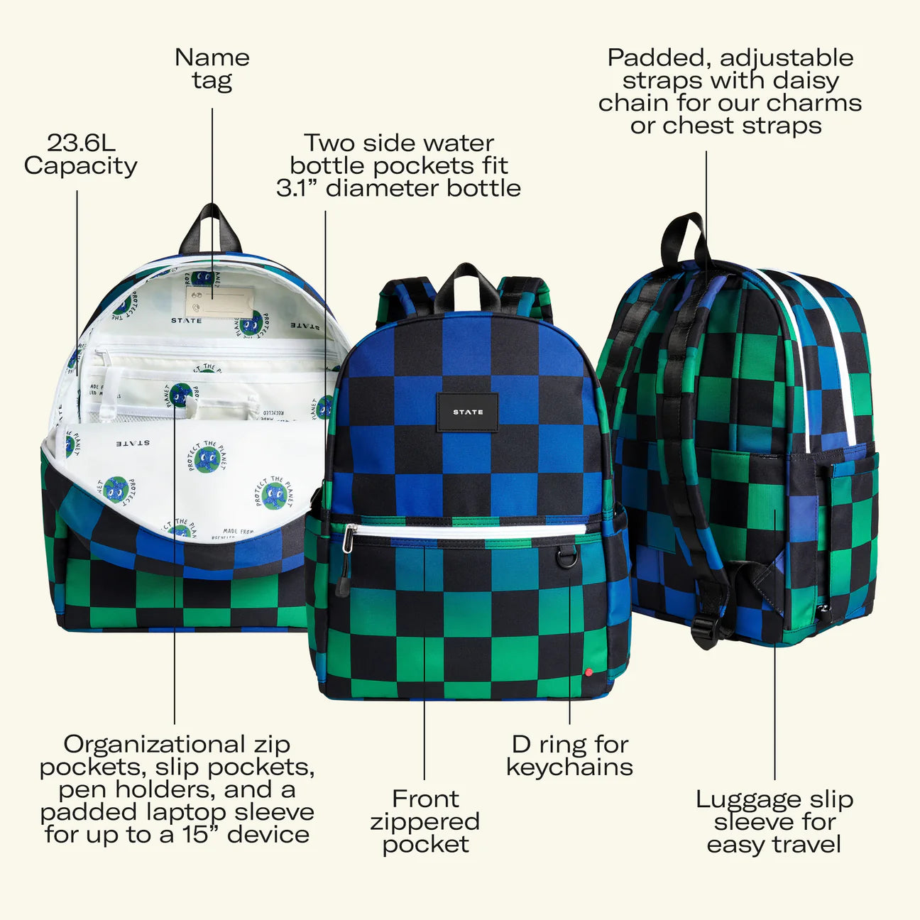 Kane Double Pocket Backpack- Soccer Jersey