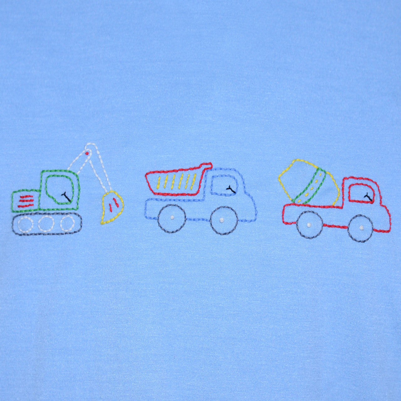 Construction Trucks Hand Stitched T-Shirt