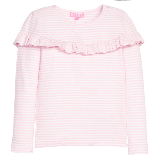 Emily Top- Pale Pink Stripe