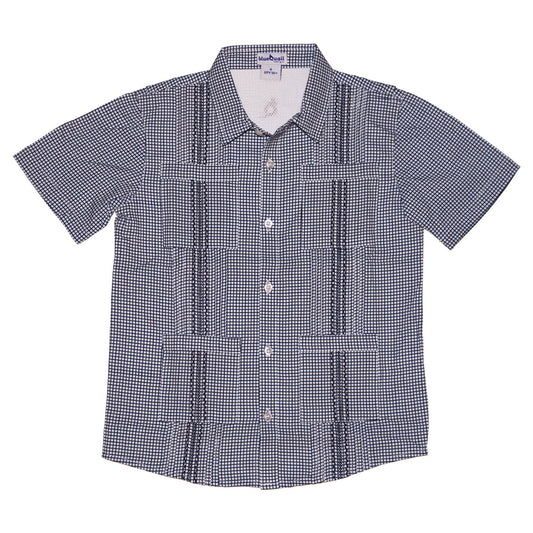 blueQuail Gameday Guayabera for kids - Navy