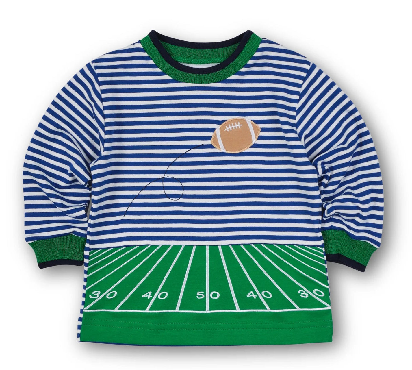 Florence Eiseman Stripe Knit Shirt With Football Field