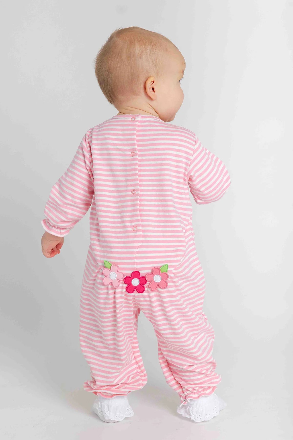 Florence Eiseman Stripe Knit Longall With Flowers