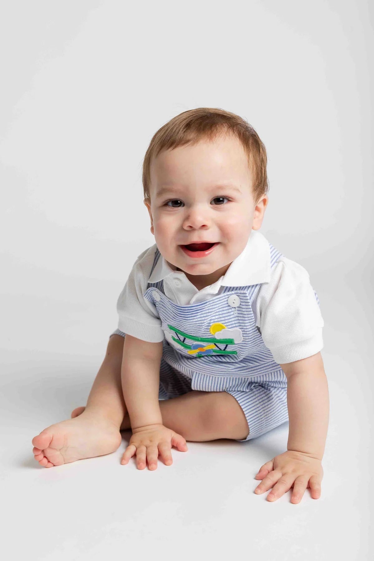 Seersucker Shortall With Airplane