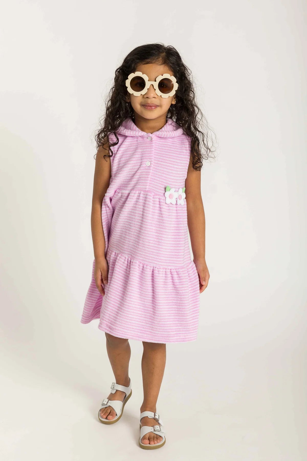 Florence Eiseman Stripe Terry Dress With Flowers