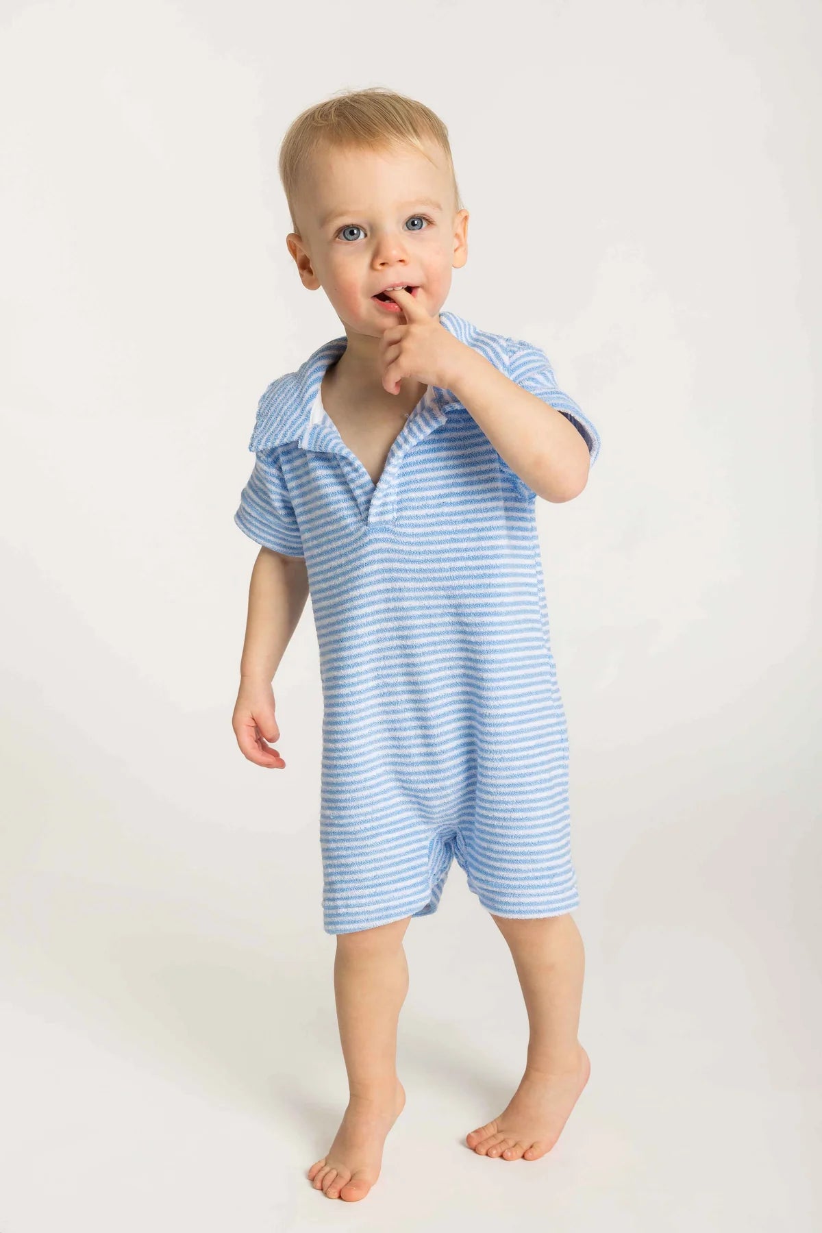 Blue Striped Terry Shortall