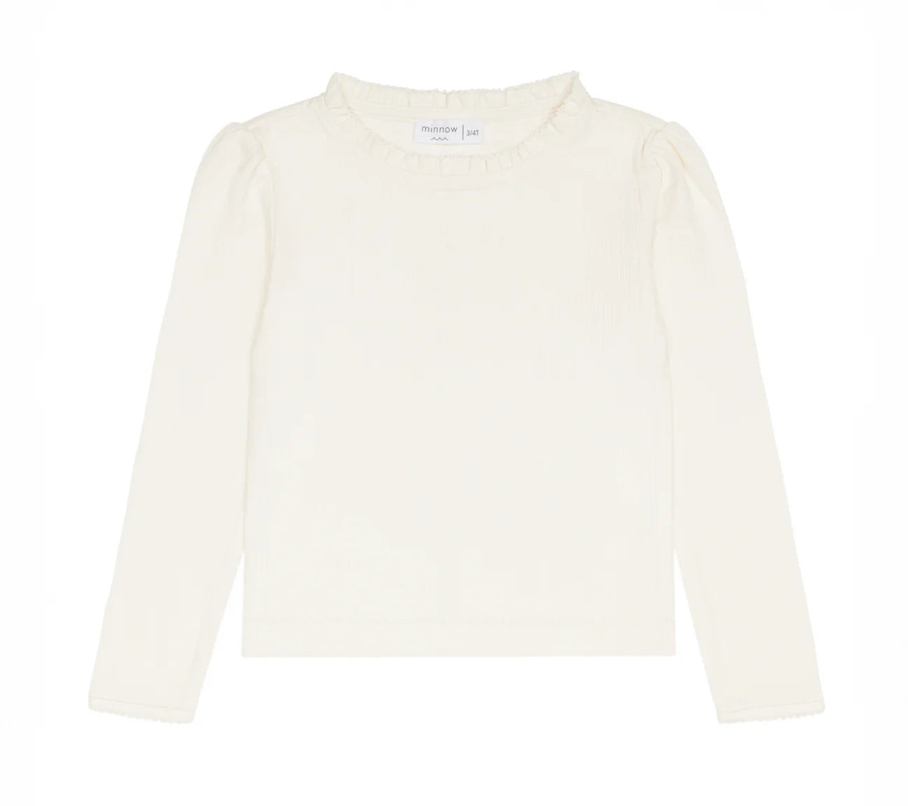 Minnow Cream Pointelle Long Sleeve Shirt