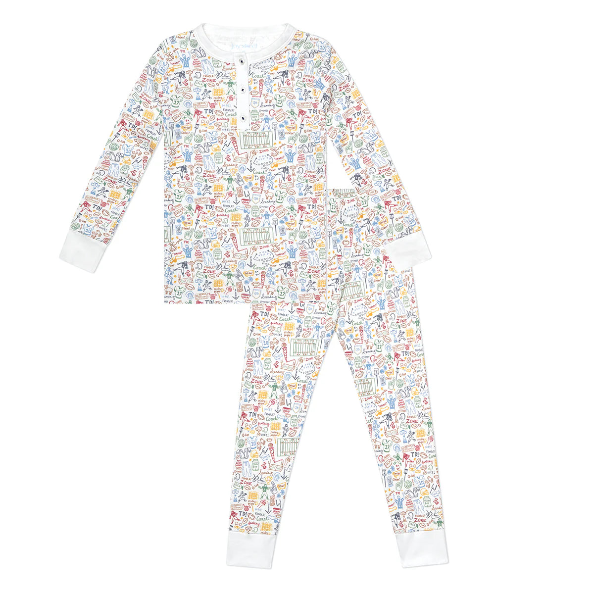 Joy Street Football Two Piece Long Pajamas