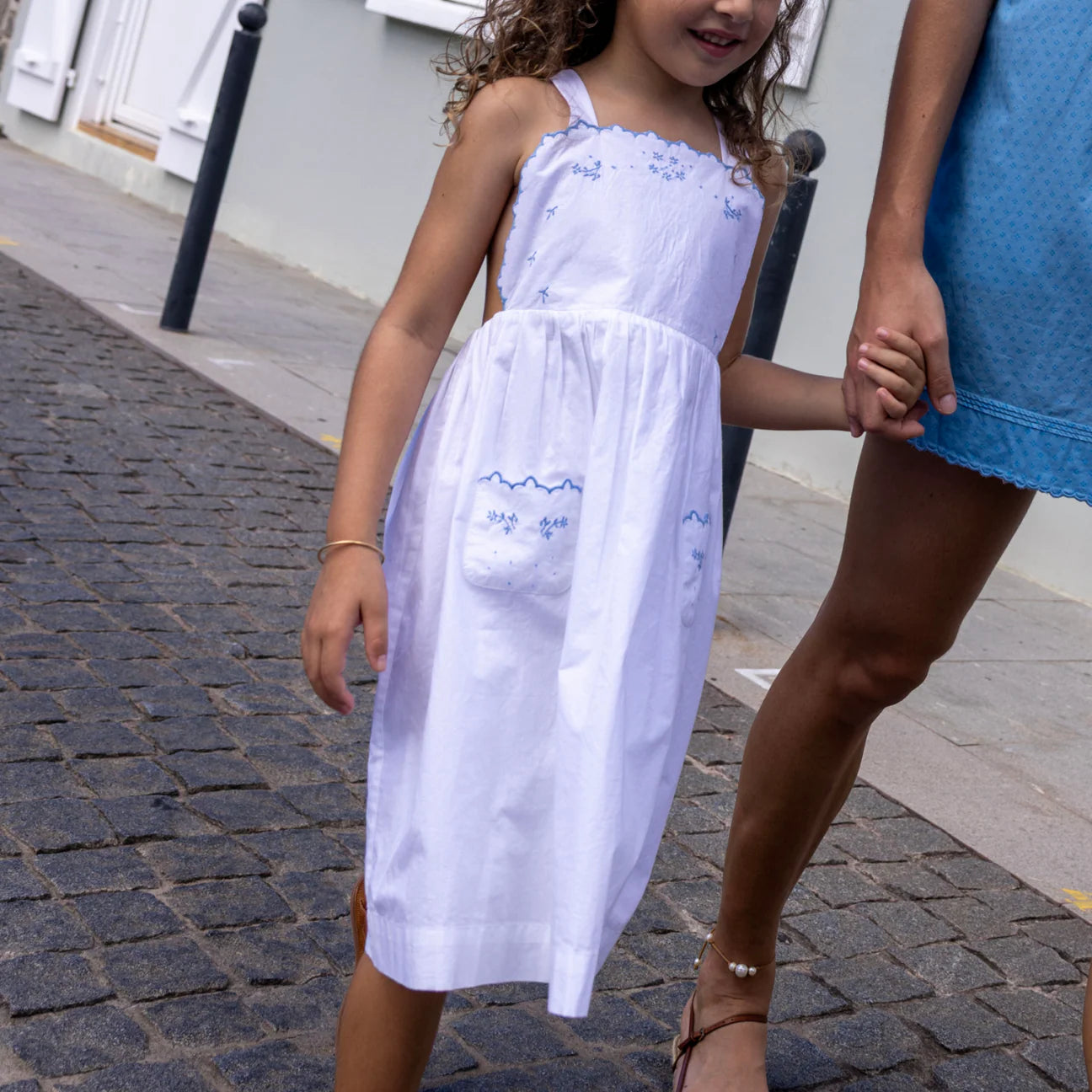 Shell White Cross Back Pinafore Dress