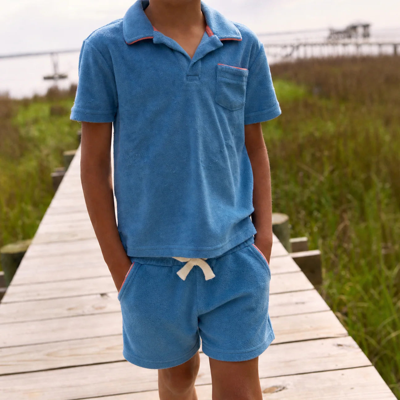 Cerulean Blue French Terry Shorts